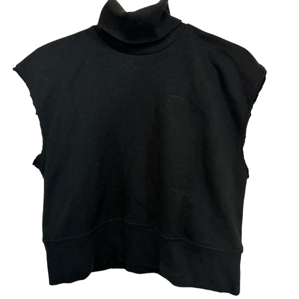 ZARA Turtle Neck Muscle Shirt Sweatshirt Style Cut Sleeves Top MINTY Women’s S